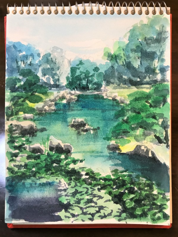 天王寺「慶沢園」スケッチ&透明水彩画に使う「白」色々 : 水彩 天王寺「慶沢園」スケッチ&透明水彩画に使う「白」色々 : 水彩