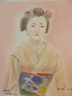 京都画材祭り 祇園は宮川町の舞妓さんを描きました♪ : 水彩的生活