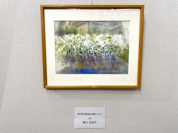 透明水彩画 原画 「オータムヴィレッジ02」額縁付 F4サイズ 風景