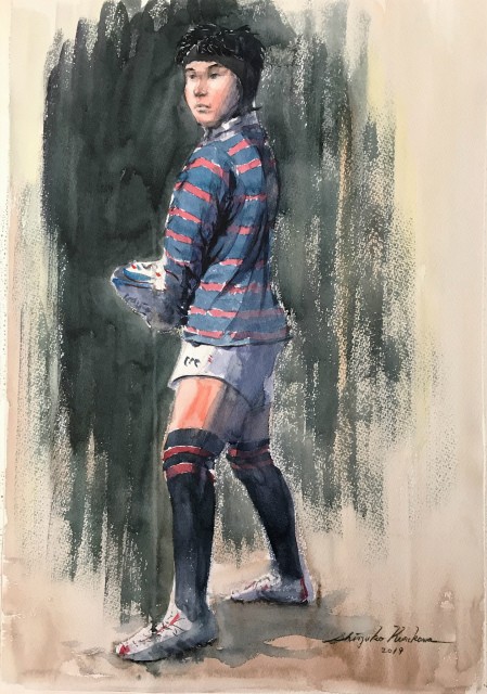 透明水彩スケッチ「真夏のランニング」＆久々の人物画展観賞（櫻田一郎