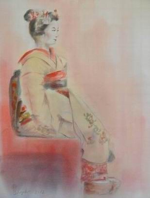 京都画材祭り 祇園は宮川町の舞妓さんを描きました♪ : 水彩的生活