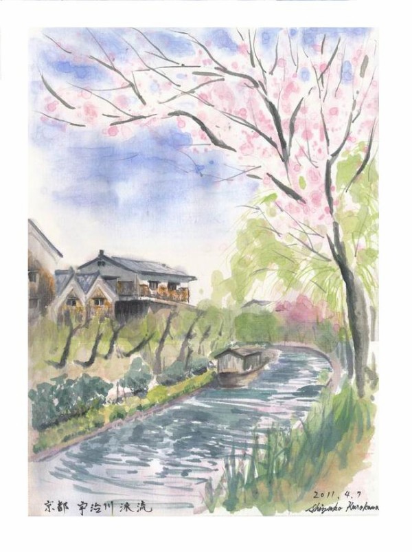 画仙紙スケブ」9年前の春スケッチ🌸＆🌸「描き込み」について : 水彩