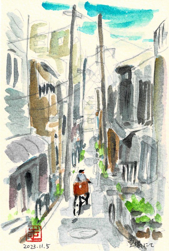 15分で描けた!」空堀商店街スケッチ散歩&”fの樹展”開催中(深 15分で描けた!」空堀商店街スケッチ散歩&”fの樹展”開催中(深