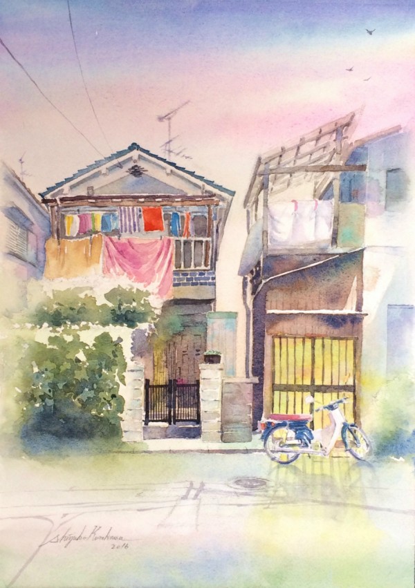 透明水彩画「静かな時間」（大阪府 枚方市） : 水彩的生活