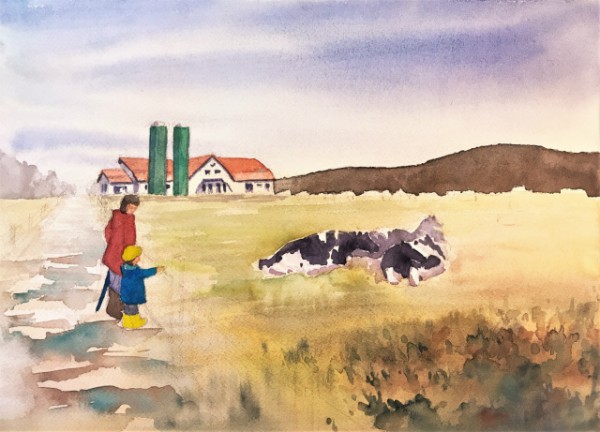 透明水彩画「雨のち晴れ」 : 水彩的生活KUROKAWAの透明水彩画