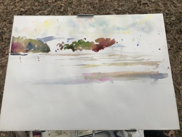 久々に山田池公園スケッチ🎨 : 水彩的生活KUROKAWAの透明水彩画