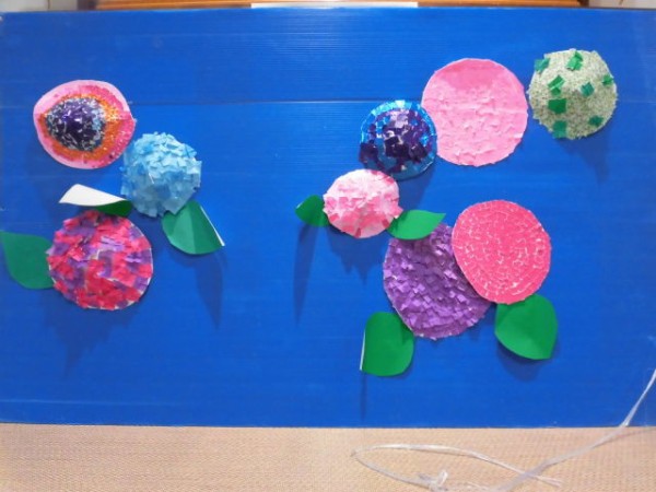 アジサイ 貼り絵 黒潮園 フロア通信