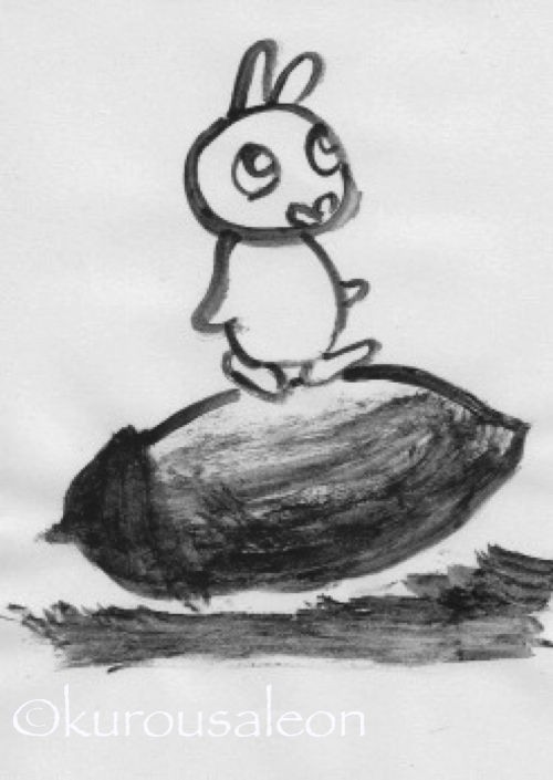 菌類画伯れおんくんが水溶性のきのこインクを作ります。 : 【黒い
