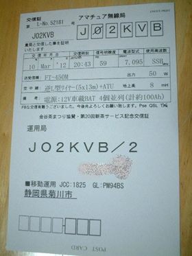 金谷茶まつり 記念ｑｓｌ用hamlog定義ファイル作成完了準備万端 Jo2kvb移動運用記録