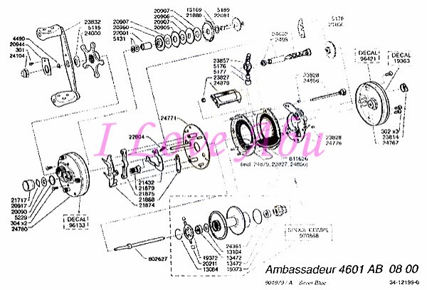 Abu 4601AB 分解図♪パーツリスト : Abuのお姉さんに まかせてね☆彡