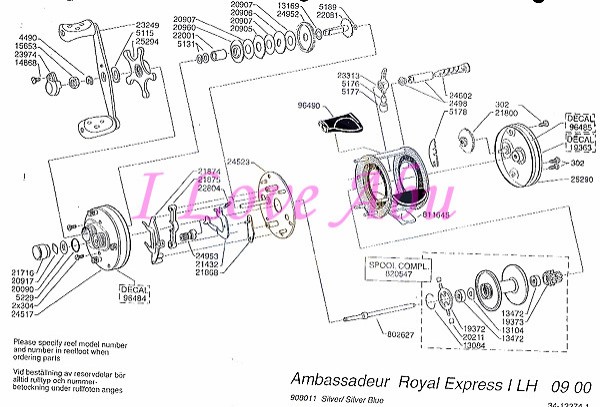 Abu Royal ExpressⅠ LH フットNO.0900 Parts List : Ａｂｕのお姉さん