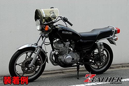 YD125 短風防をZ-FATHER 旭風防 スモーク(黒布タレ)へ変更してみた