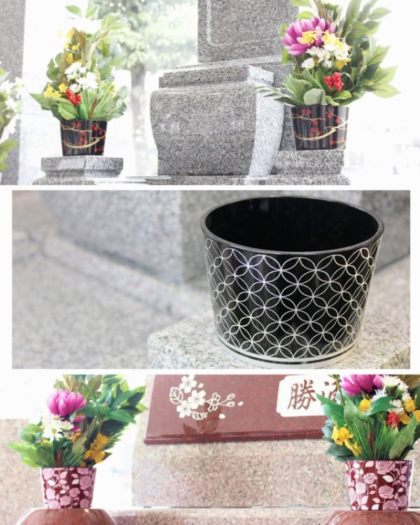 新商品》墓石用デザイン花立「花想い」ポリカーボネイト製 : 近藤砥石