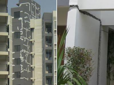 ひび割れってレベルじゃない 中国の新築高層マンションは入居前なのに倒壊していないのが奇跡 らばq