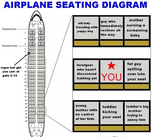 飛行機に乗ると なぜか自分にあてがわれる座席はこんな感じになるんだ あるあると賛同されていた図 らばq