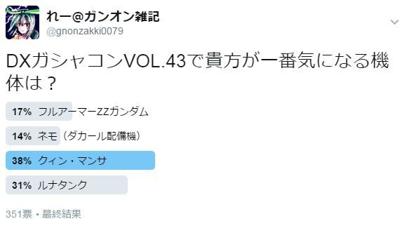 Dxガシャコンvol 43の気になる機体は ガンオン雑記