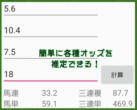 単勝オッズから他券種のオッズを推定するアプリ【オッズの理論】 : まったり観戦・予想・回顧