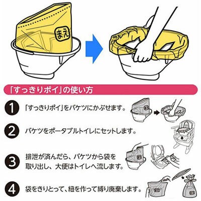 ポータブルトイレ用処理袋 すっきりポイ : ライフ・エイド