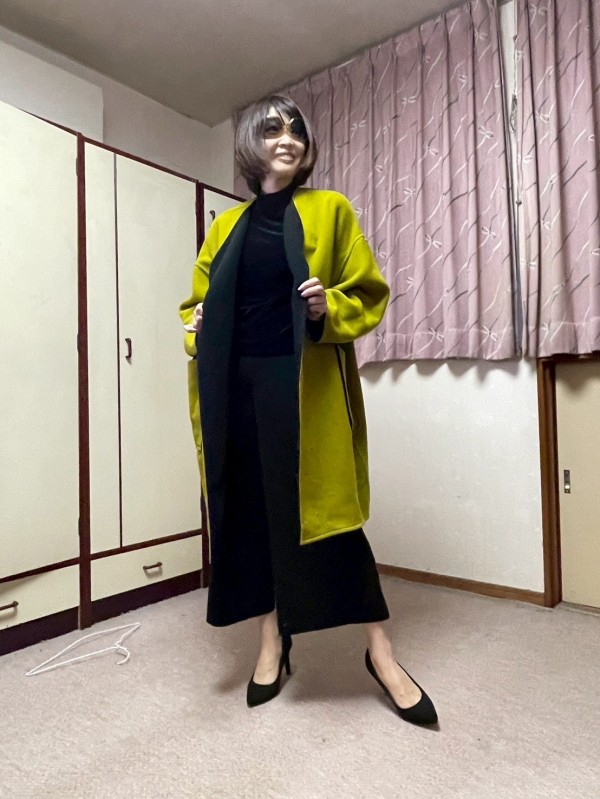 見本　初代ママのコートを着せてみました。 母の服を処分する前に⑨コート編 : カータンBLOG あたし・主婦の頭の中