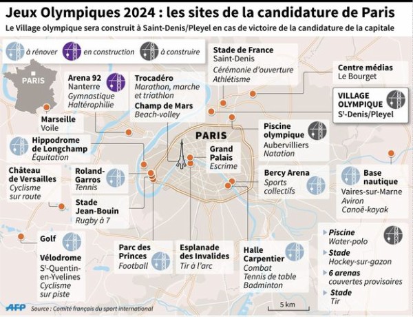 フランス】パリ・オリンピックの各競技会場と開催日程の変更 : 多言語