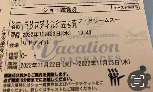 バケパのビリーヴ！（リドアイル・立ち見席）が中止になった時の返金。 : ひとりディズニー、大人の時間。