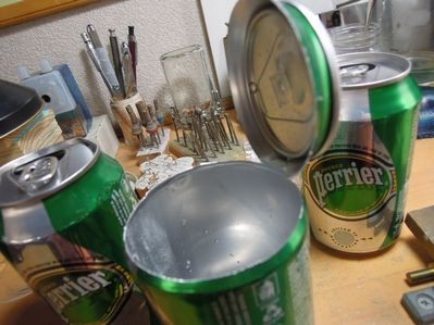 空き缶を使って器作り ペリエ缶カット 穴あけ 多肉倶楽部 Sincere 神奈川県秦野市寺山より配信中