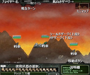 オンライン戦車砲撃ゲーム Unnamed Multiplayer Artillery Game Umag フラシュ 無料ゲーム
