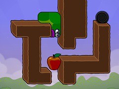 リンゴで成長するワームのパズルゲーム Apple Worm フラシュ 無料ゲーム