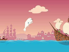 白クジラのアクションゲーム Moby Dick フラシュ 無料ゲーム