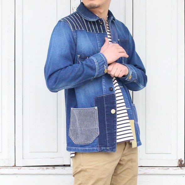 FDMTL PATCHWORK COVERALL JACKET INDIGO 4 FDMTL Indigo Patchwork