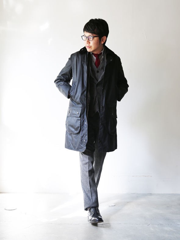 Barbour border Sl Black 38 バブアー ボーダー Sl-