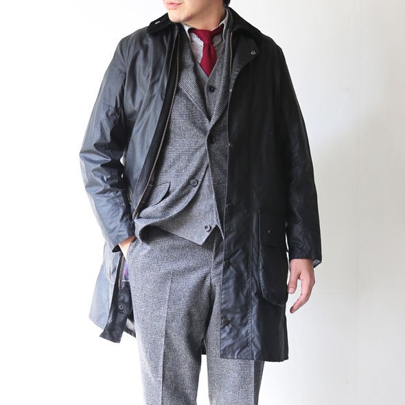 Barbour border Sl Black 38 バブアー ボーダー Sl-