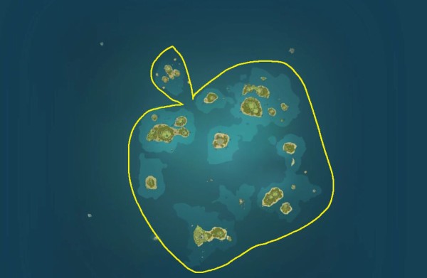 原神 金リンゴ群島ってちゃんと林檎の形になってるんだな 原神攻略情報まとめ 旅人チャンネル