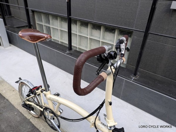 BROMPTON　ミニ　P タイプ　ハンドル　ライトプロ　試着のみ BROMPTONへ、ミニPハンドルをインストールしました。 : LORO