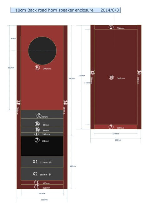本格的なバックロードホーンに挑戦 D-10/FE108EΣ10 cmフルレンジ : 昭和少年TAAさんの期間限定手作りスピーカーの記録2014-2017