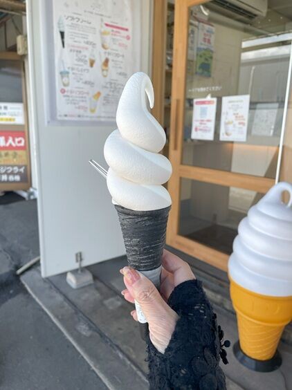 なめらか白バラ牛乳ソフト！インスタ利用でお得にゲット「新藤フルーツ