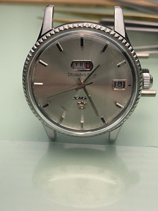 シチズン　Auto Dator ジャンク動作しません シチズン オートデーター SM 21石 エンジンターンドベゼル