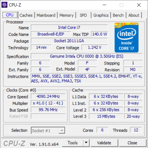 intel Core i7 6850K 中古動作品 Amazon.com: Intel Boxed Core i7-6850K Processor (15M Cache