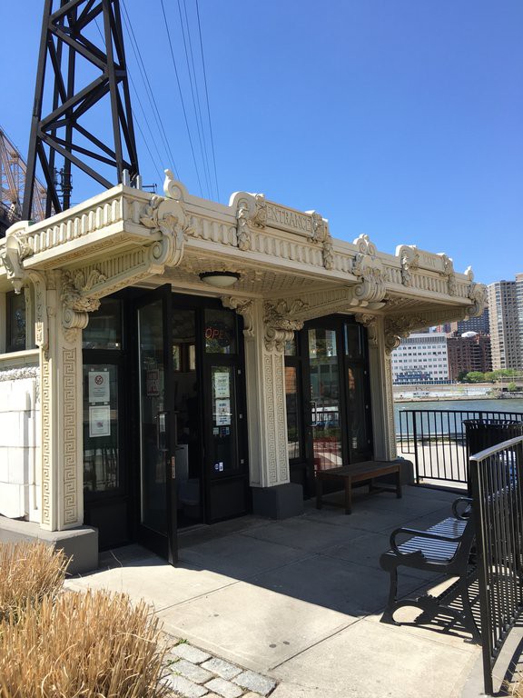 桜満開 ルーズベルト島の景色と 廃墟と公園 窓 New York 再び