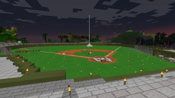 Minecraft ワイのいるマルチ鯖に建てられた野球場の画像貼ってく ゲーハーの窓