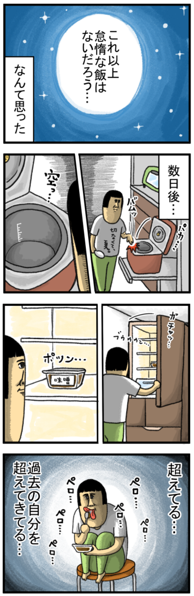 一人暮らしの飯、たまにこういう日、ある : まめきちまめこ