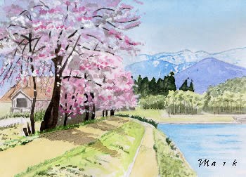 桜風景 私の水彩画館