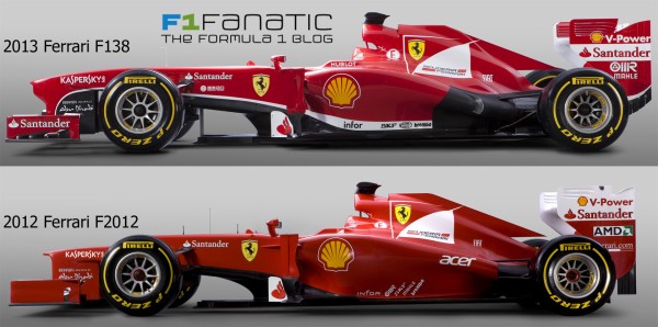 フェラーリF138とF2012の比較写真 : F1通信