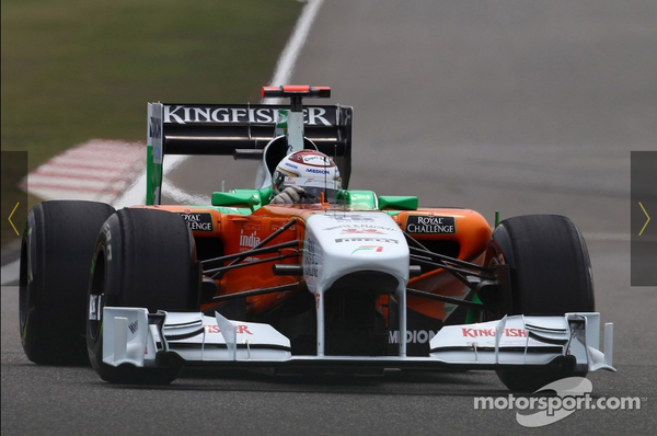 F1 Force India VJM10 2011 エイドリアンスーティル フォース・インディアVJM04 走行写真： F1中国GP 2011年4月 : F1通信