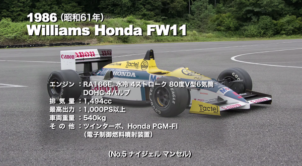 ウィリアムズ・ホンダFW11 走行確認テスト動画： 1986年F1マシン : F1通信