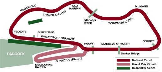 アイルトン・セナ 93ドニントンパーク コース図　複製品 ドニントン・パーク、改修計画を発表 : F1通信