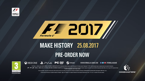 F1 17 ゲームソフト 紹介動画 発売は8月25日 F1通信