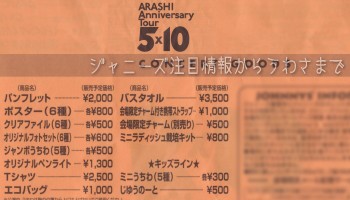 ARASHI Anniversary Tour 5×10 コンサートグッズ一覧 金額 