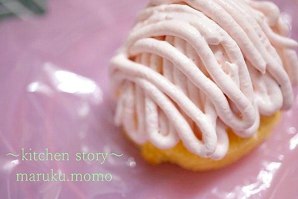 10分で作れる ふわふわイチゴのモンブラン 苺を入れるだけで ピンク色のホイップクリーム Caf E Fuu Manma かふぇ風まんま Powered By ライブドアブログ