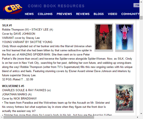 シンディ ムーンのオンゴーイング シルク 1のプレビュー Marvel Info マーベル インフォ